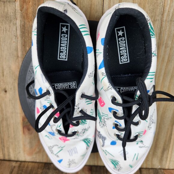 Converse Skid Grip Mens size 8.5 / Womens 10 Archive Print Canvas Sneakers Shoes - Picture 5 of 9